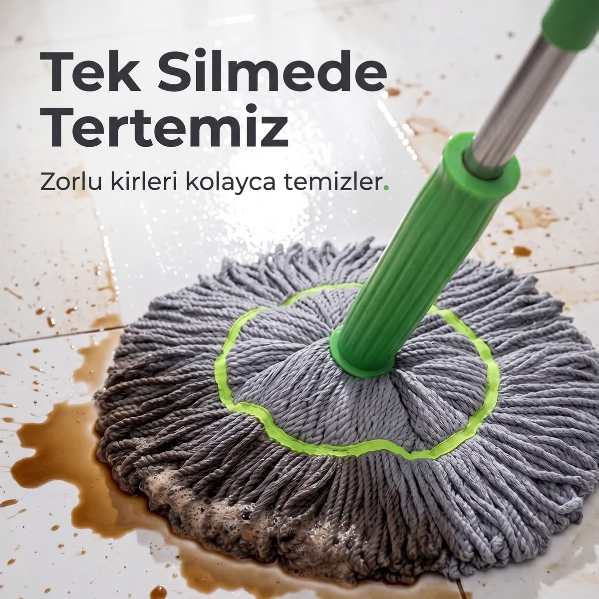 Venza-Paslanmaz Çelik Gövdeli Kendinden Sıkmalı Mop